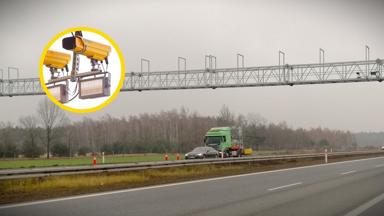 Odcinkowy pomiar prędkości na A2 Węzeł Konin Wschód - MOP Kuny w woj wielkopolskim