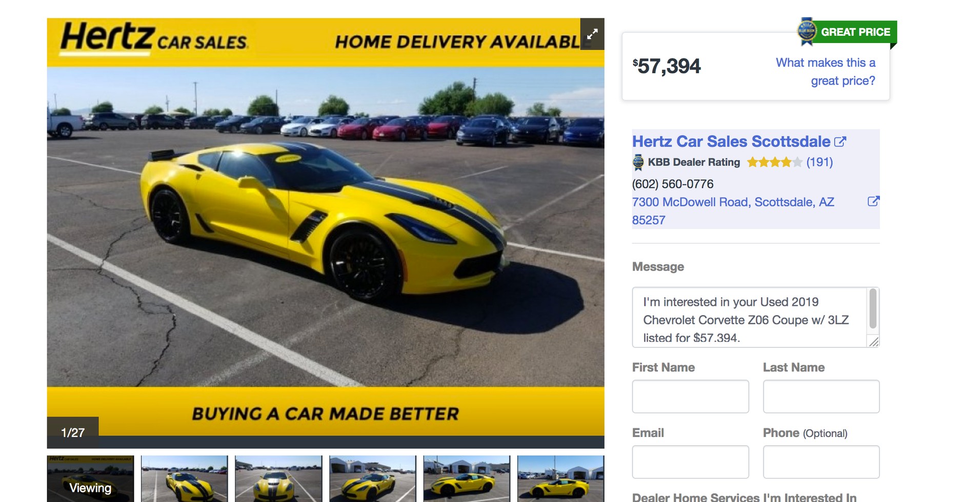 Hertz wyprzedaje Chevrolety Corvette
