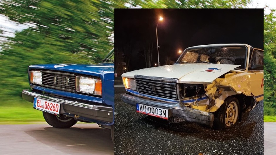 Zniszczona Łada z Panka