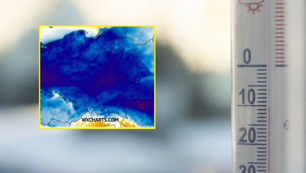 Zimowa pogoda zaatakuje wkrótce Polskę. W te dni mróz będzie najsilniejszy (mapa: wxcharts.com)