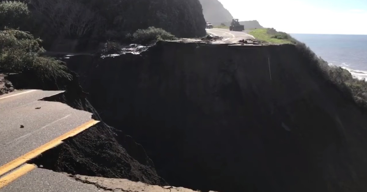 Autostrada na wybrzeży kalifornijskim zapadła się do Oceanu