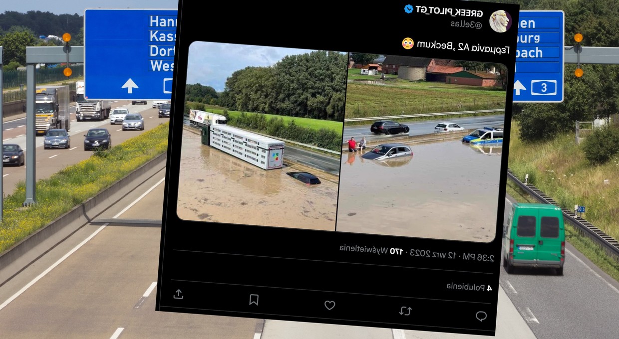 Wypadek drogowy i ulewny deszcz na autostradzie A2 w Niemczech. Służby ratunkowe nie mogły dotrzeć