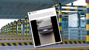 Wydawało się, że kierowca Porsche zgubił tablicę. Policjanci odkryli specjalną instalację
