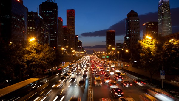 Ulica w Pekinie ľ– zdjęcie ilustracyjne