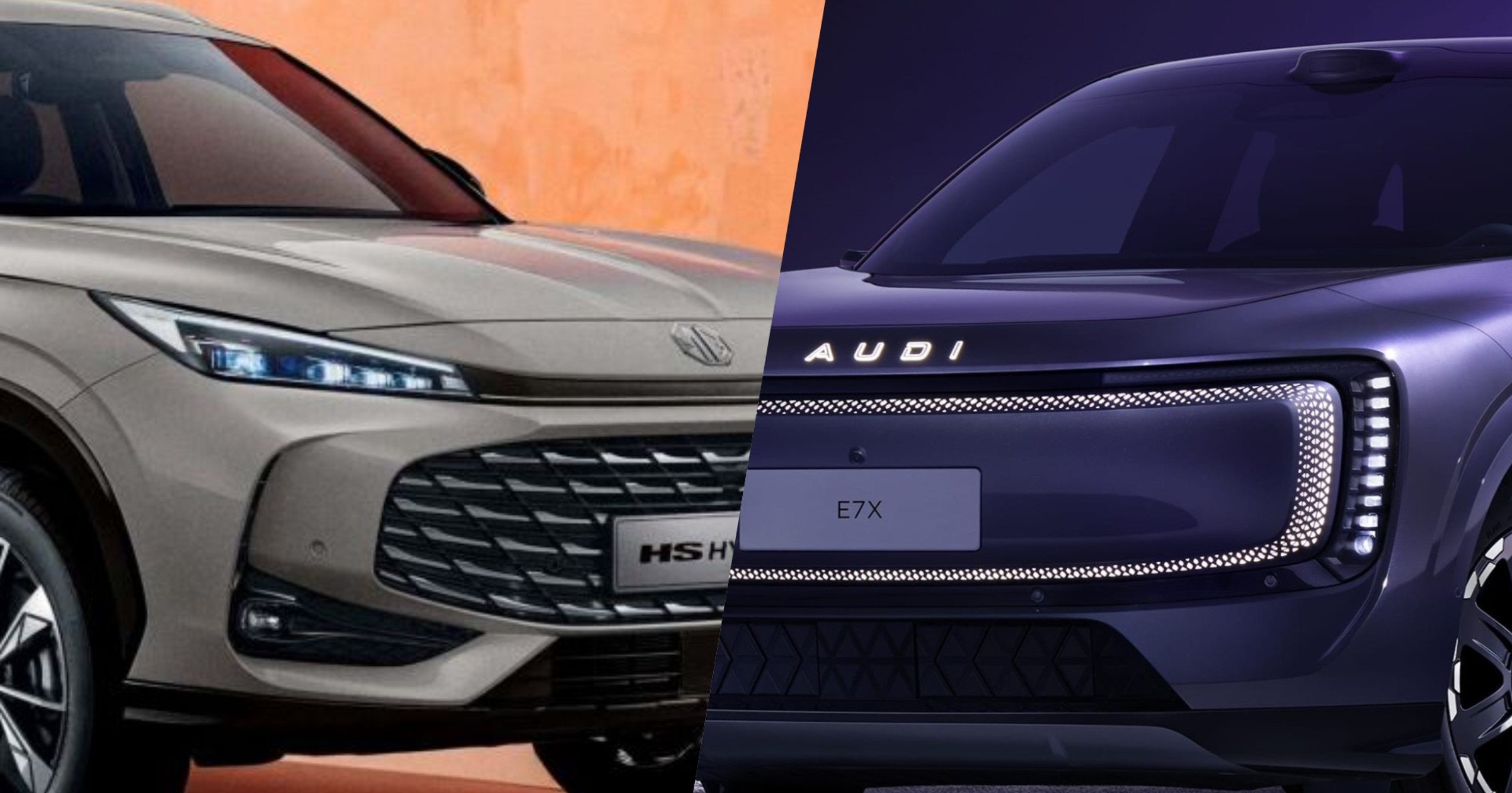 MG HS i AUDI E7X (od lewej)