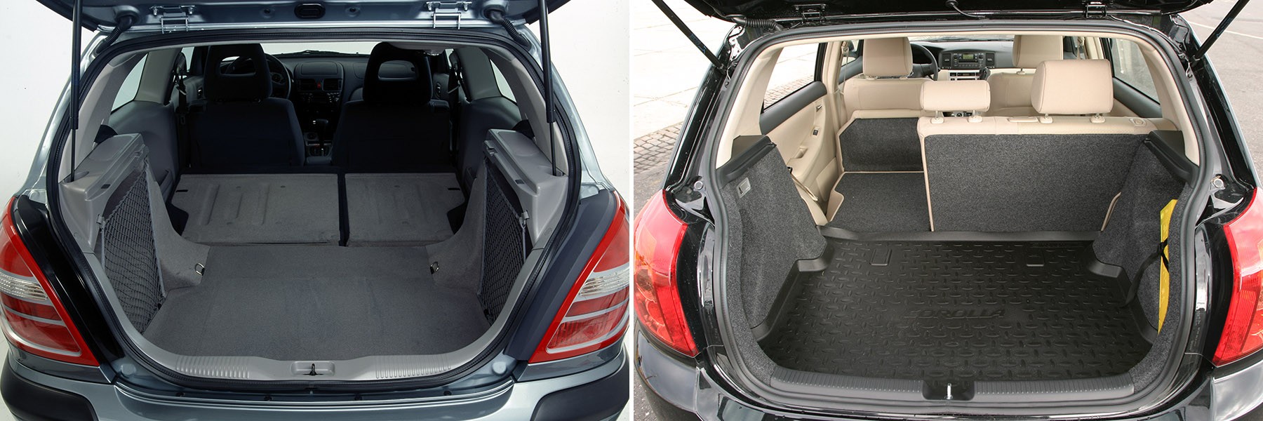 Bagażnik Almery (po lewej) oferuje 328 l, Corolli - tylko 289 l.