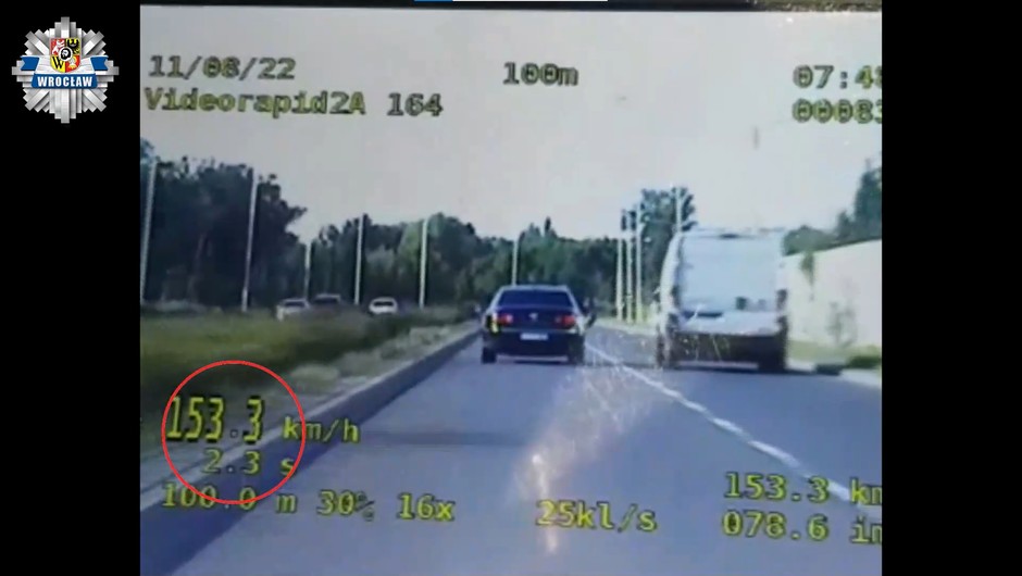Gnał ulicami Wrocławia 153 km/h