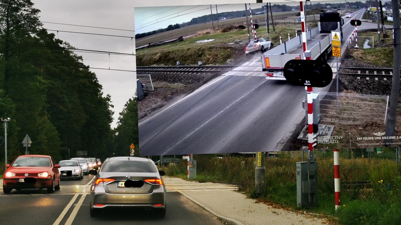 WYprzedzanie na przejeździe kolejowym skończyło się spektakularnie