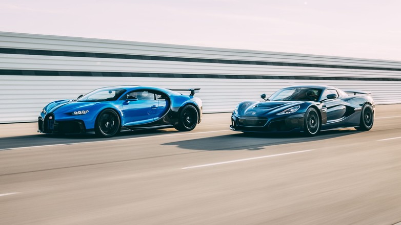 Bugatti Chiron Porsche Taycan Cross Turismo Rimac Nevera