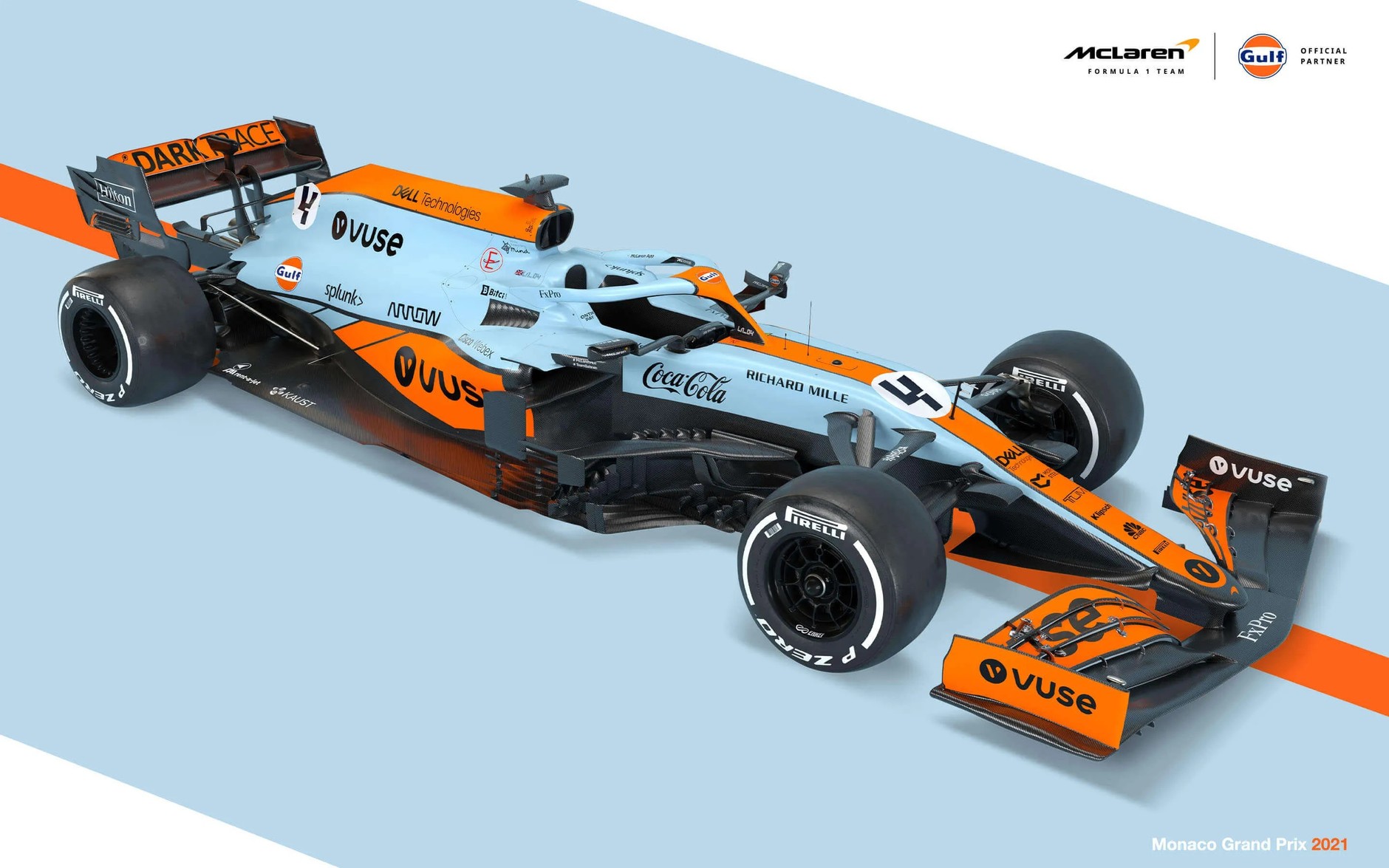 Bolid F1 McLarena w barwach firmy Gulf