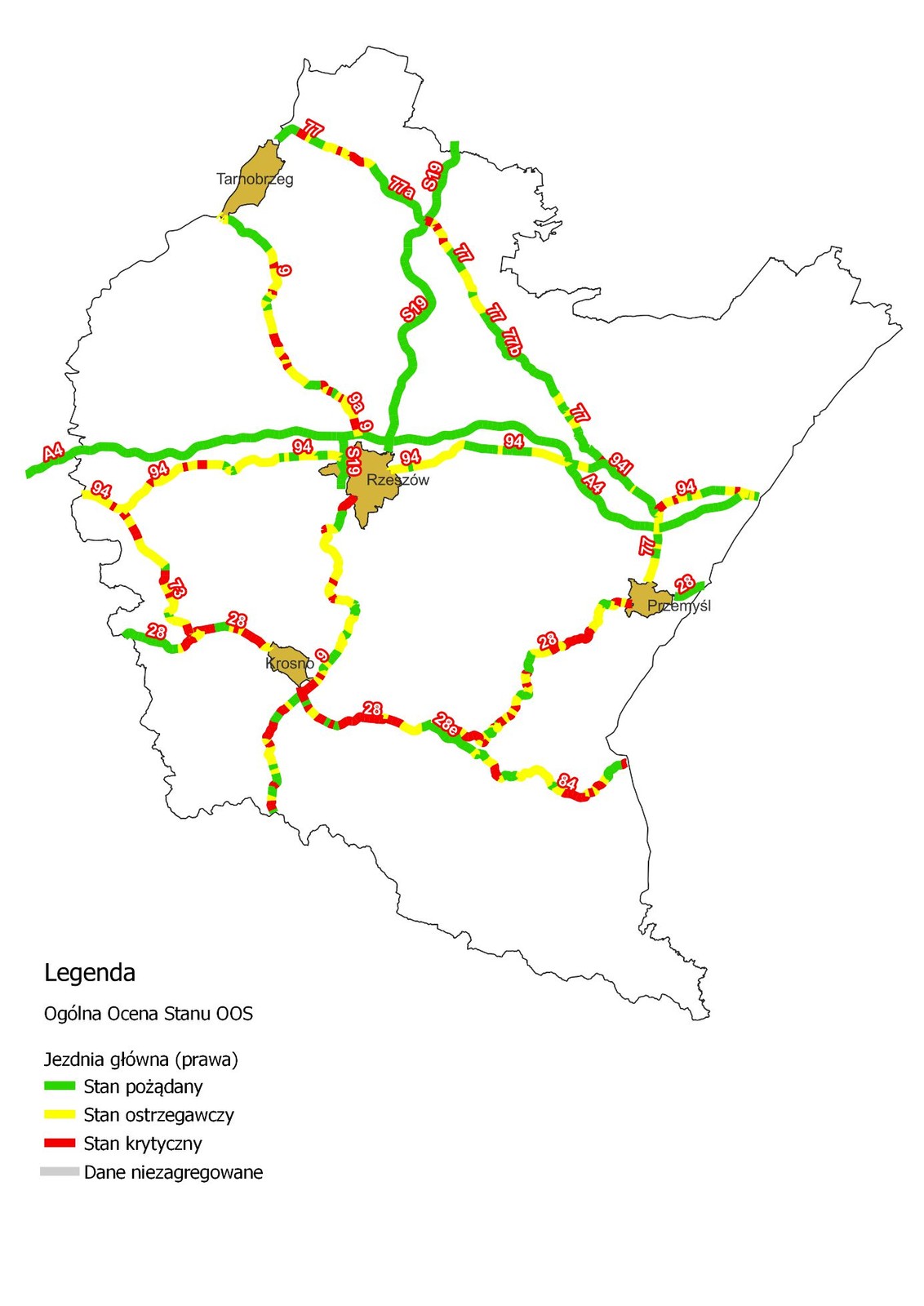 Stan dróg w Polsce - woj. podparpackie