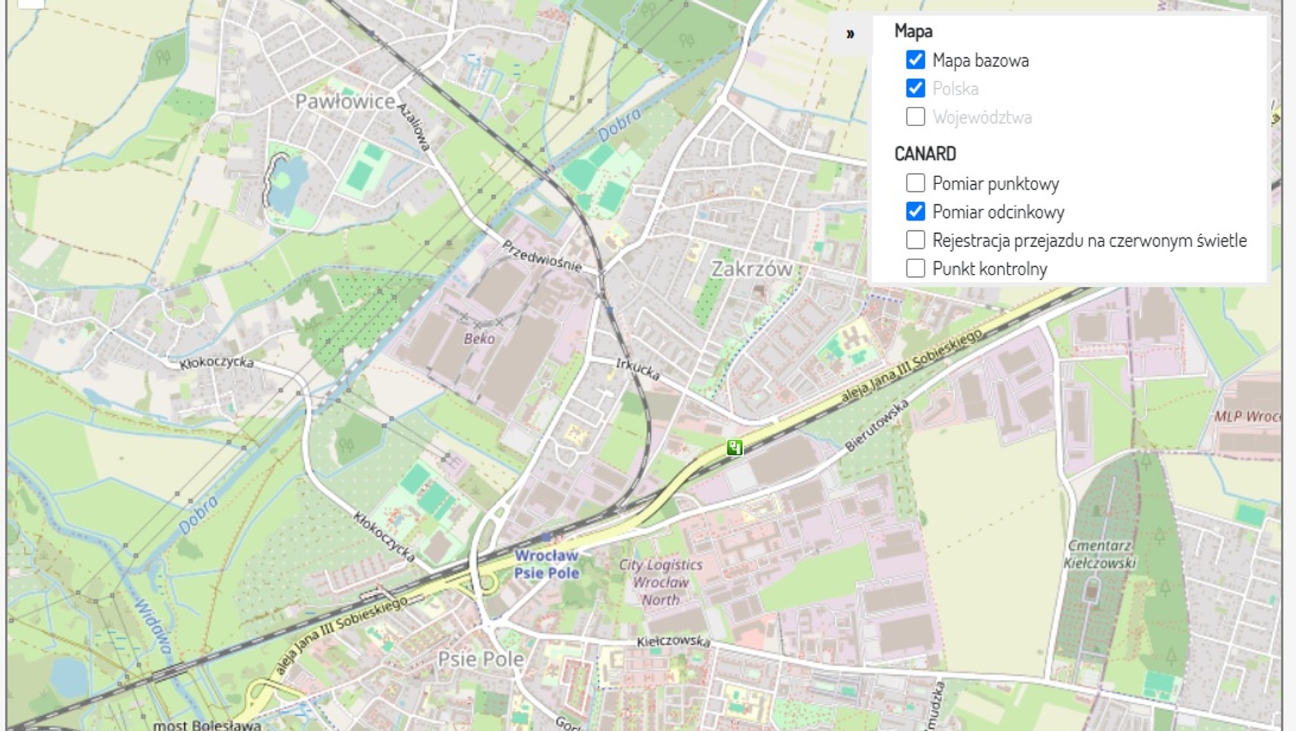 Odcinkowy pomiar prędkości al. Jana III Sobieskiego Wrocław