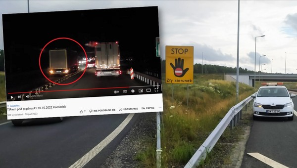 Przez 24 km ostrzegał kierowców "długimi", bo jechał TIR-em pod prąd [WIDEO]