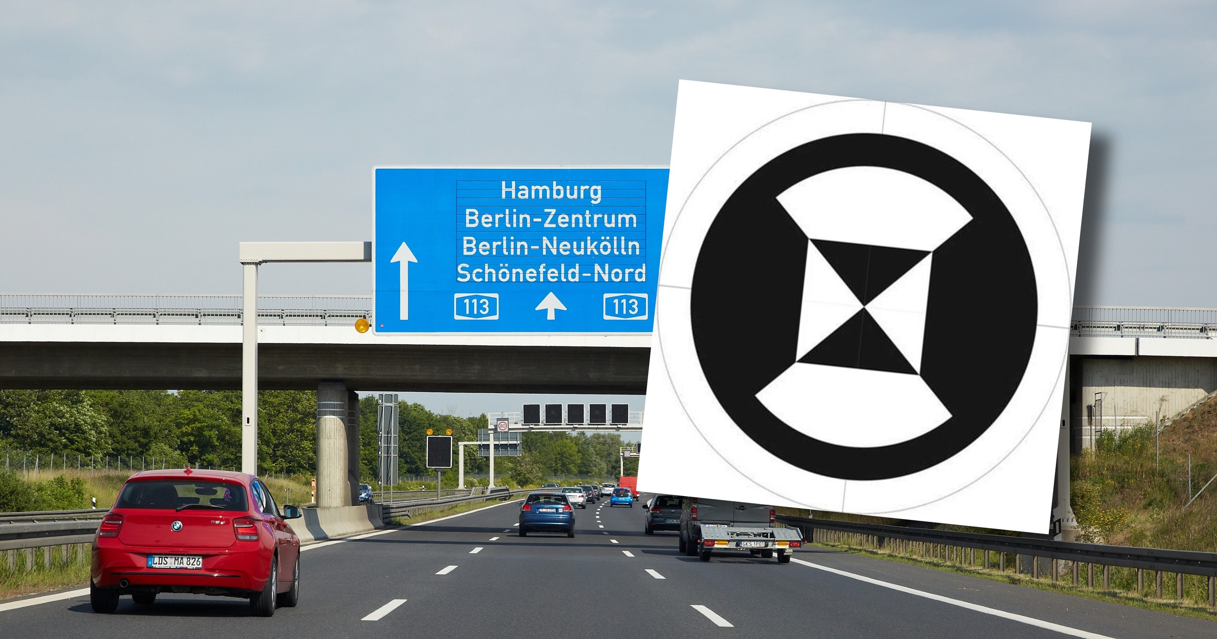 Znak Digitalen Testfeld Autobahn