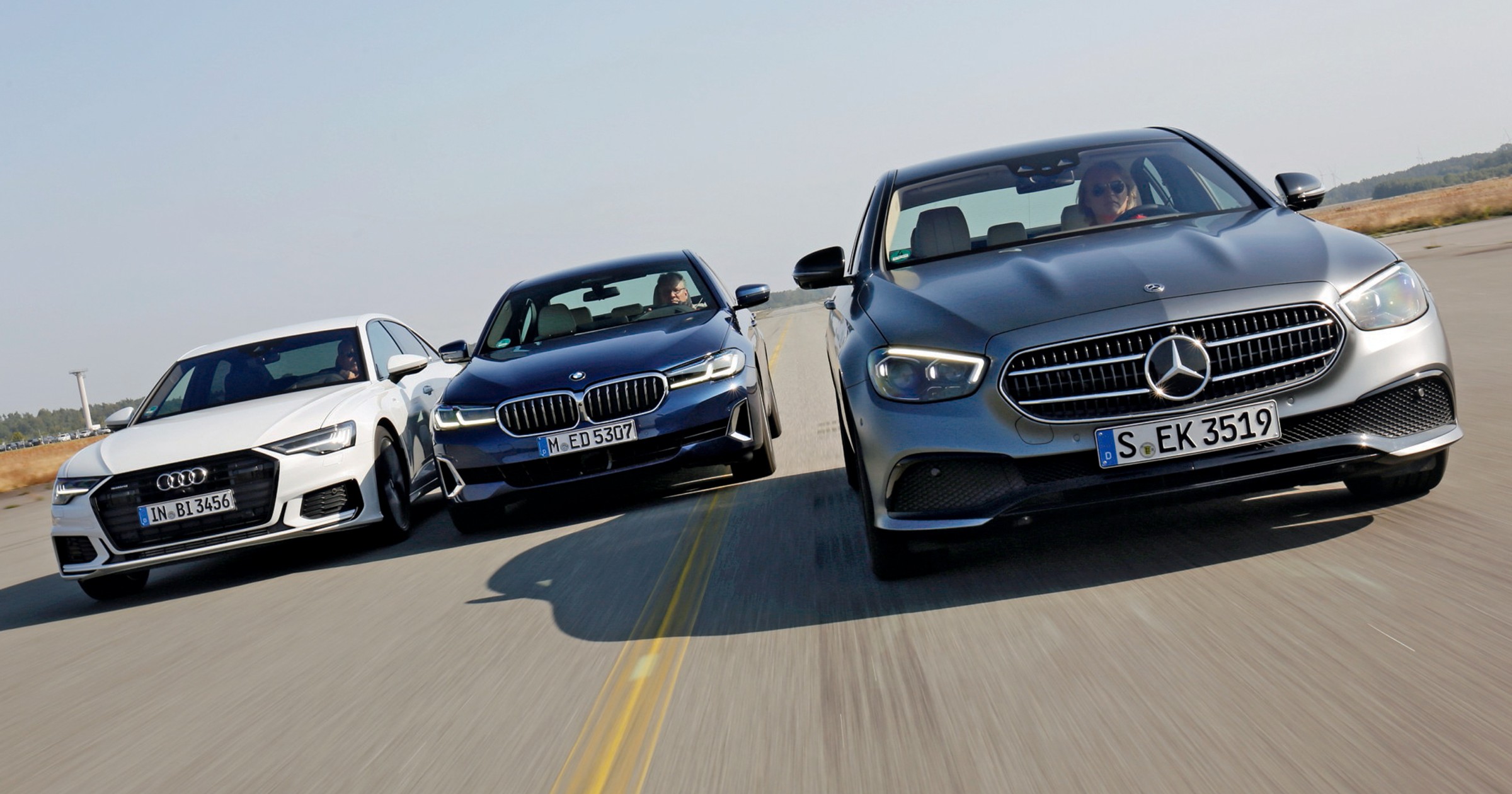 Porównanie limuzyn: Audi A6 55 TFSI quattro, BMW 540i xDrive oraz Mercedes E 450 4Matic