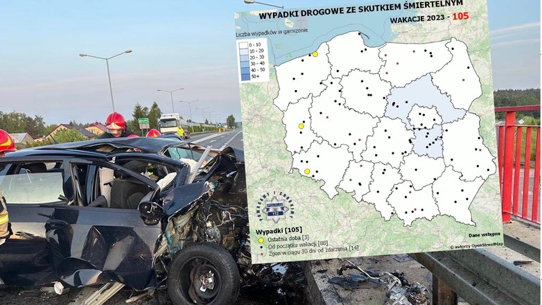 Wakacyjna mapa wypadków