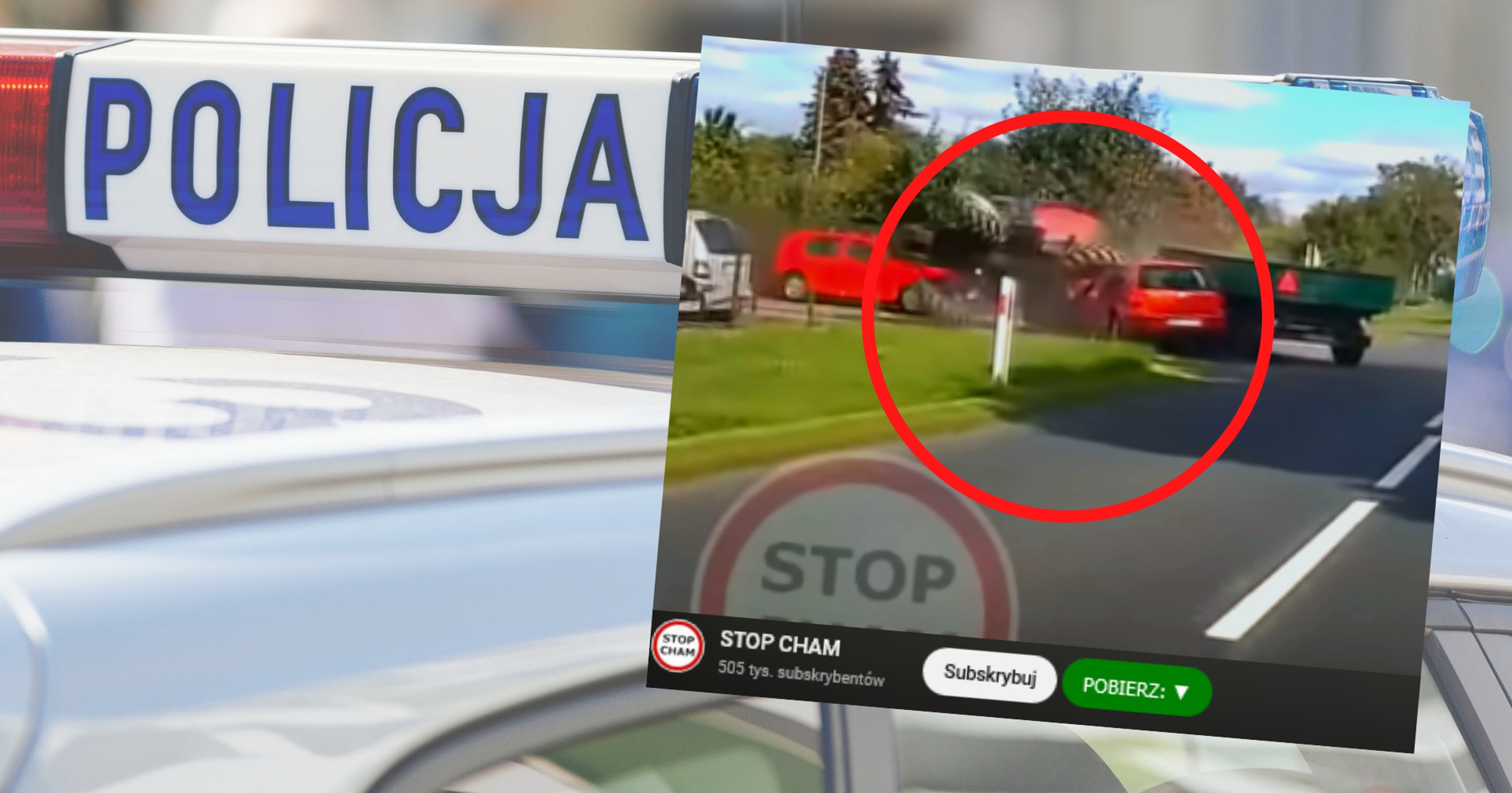 Golf wjechał prosto w ciągnik (fot. screen z YouTube/STOP CHAM)