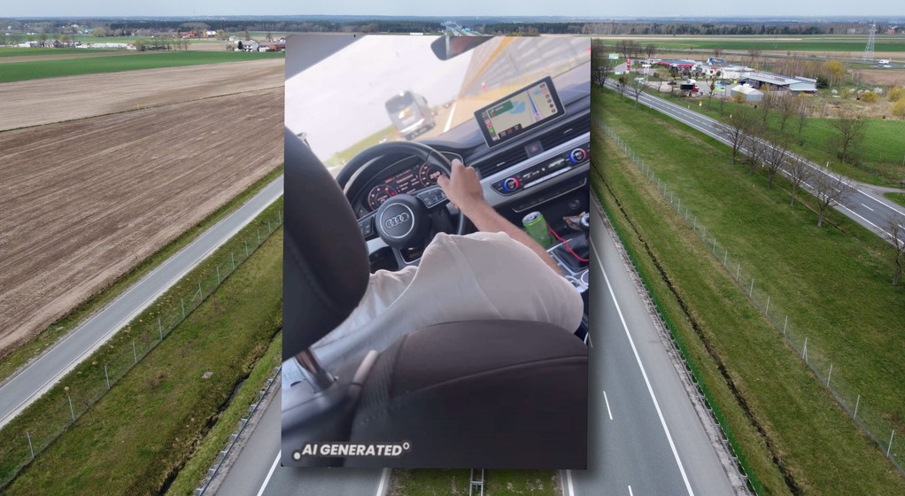 Kierowca audi pędzie autostradą A1 z prędkością niemal 260 km/h