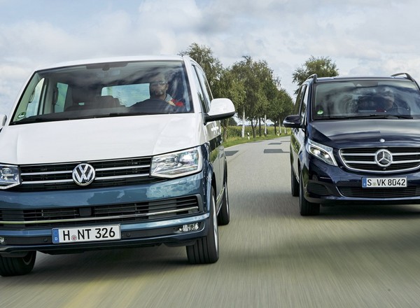 Porównanie: Volkswagen T6 2.0 BiTDI droższy od Mercedesa V 250 d