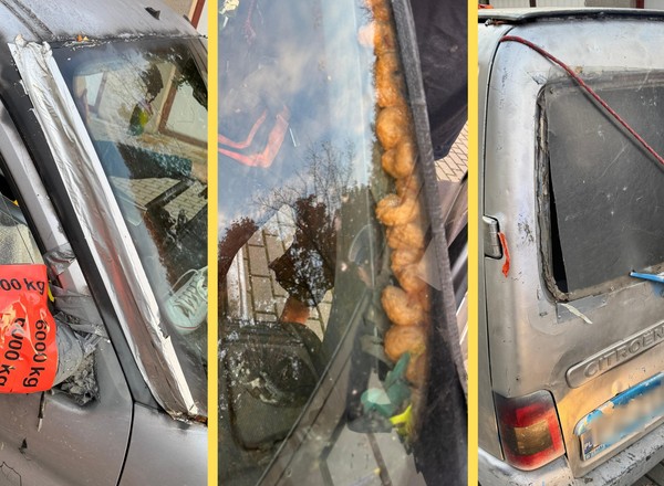 Policja nie mogła uwierzyć w to, co zobaczyła. Skleił samochód "na piankę"