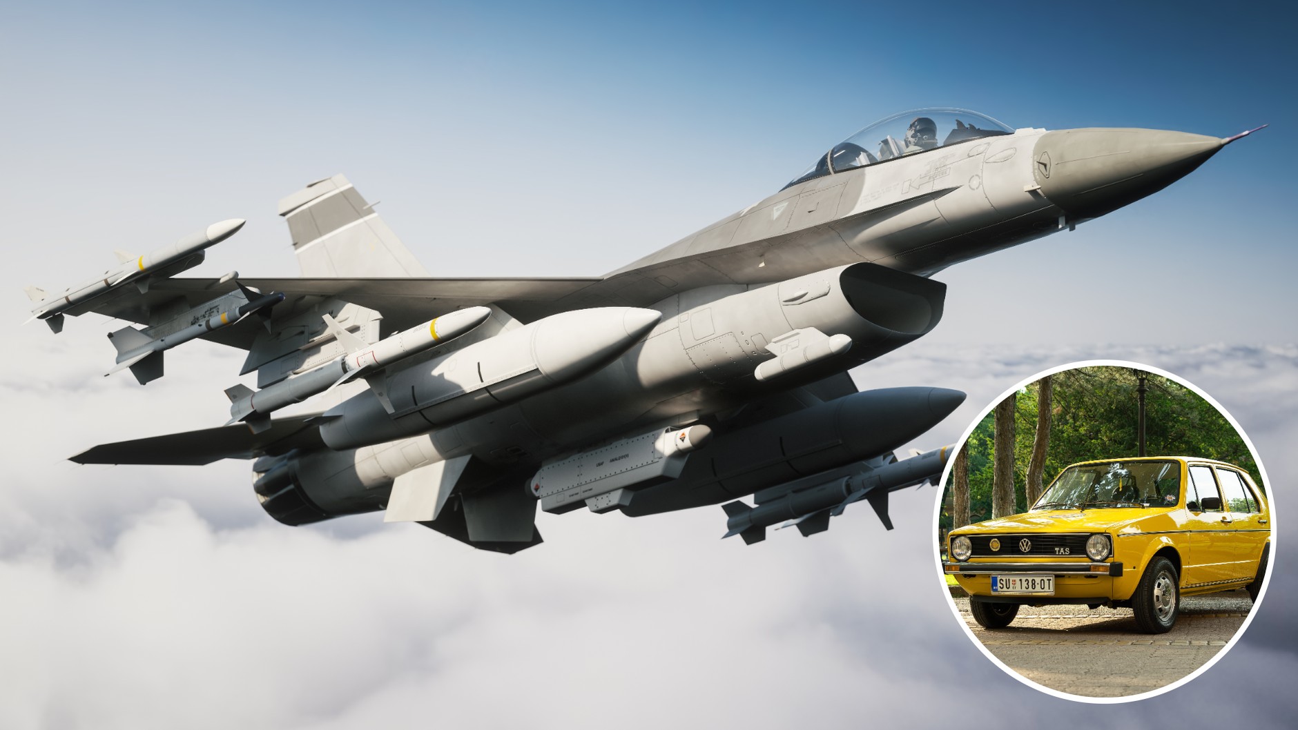 W lotnictwie wojskowym też modele maszyn zmieniają się&nbsp;powoli. F16, wykorzystywany także przez polskie lotnictwo wojskowe, jest rówieśnikim Golfa pierwszej generacji!