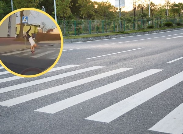Pieszy zadziwił policjantów. "To nagranie to absolutnie wisienka na torcie"