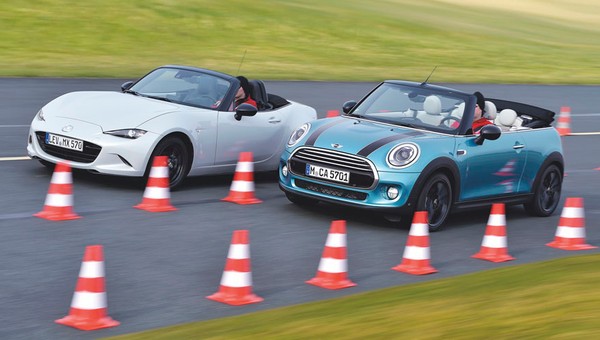 Mini Cooper Cabrio kontra Mazda MX-5 - kabriolety pełne radości