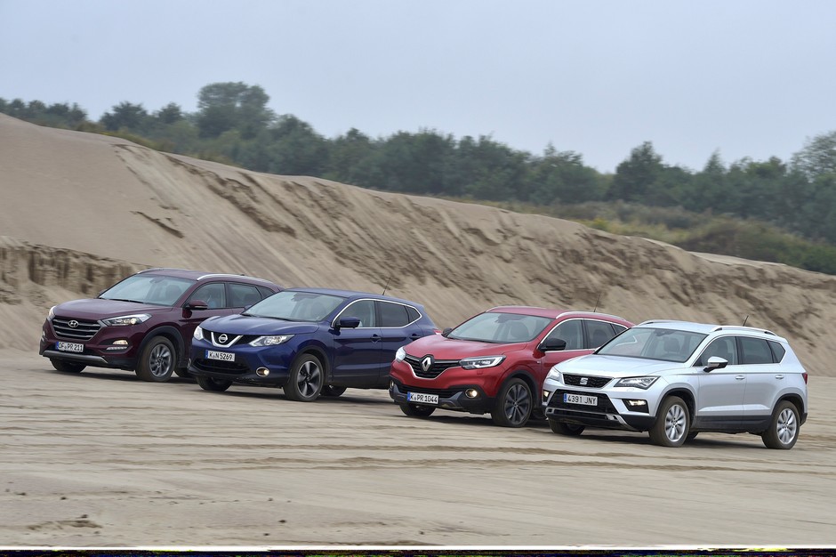 Porównanie 4x4: Seat Ateca kontra Nissan Qashqai, Hyundai Tucson i Renault Kadjar