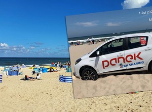 Porzucił na plaży wynajęty samochód z włączonym silnikiem