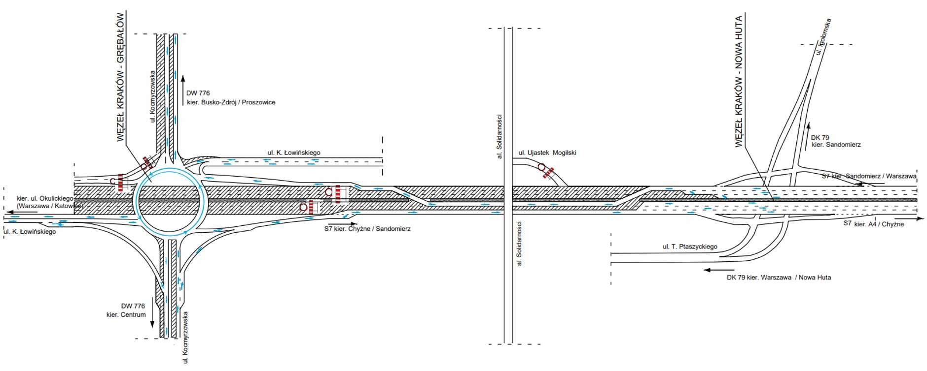 Projekt odcinka S7, pomiędzy węzłami Grębałów i Nowa Huta