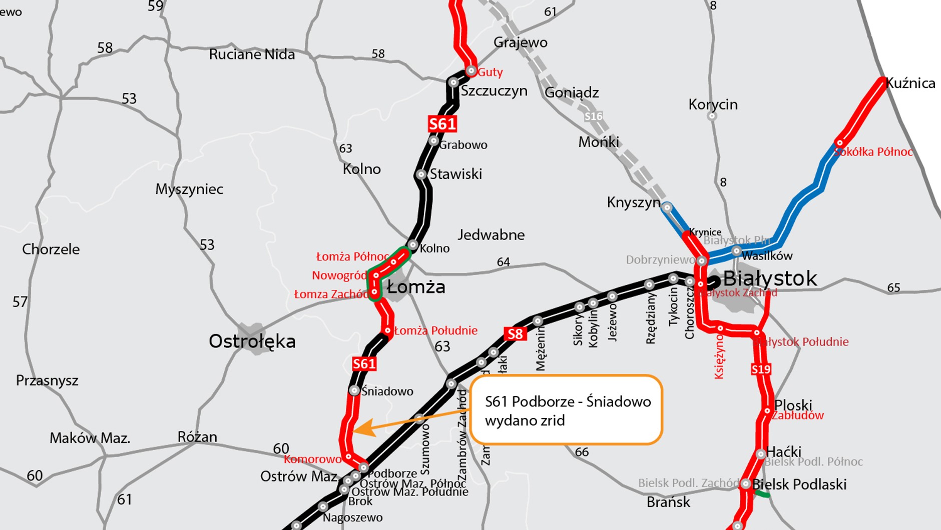 Droga ekspresowa S61 w ciągu międzynarodowego korytarza transportowego Via Baltica