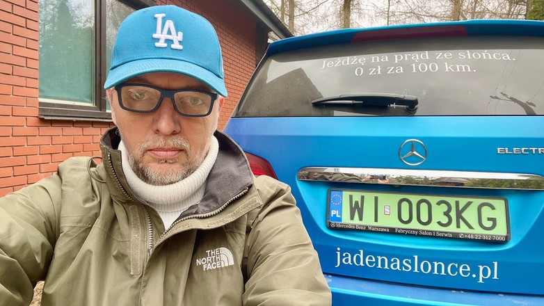 Marcin Mizgalski i jego elektryczny Mercedes klasy B