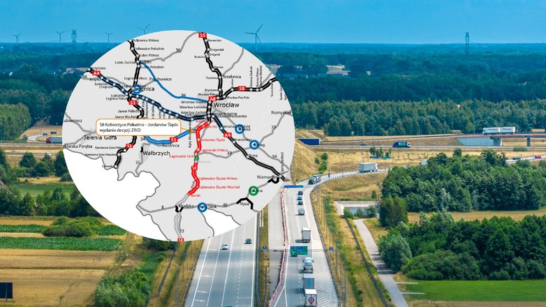 Droga ekspresowa S8 pomiędzy węzłami Kobierzyce Południe i Jordanów Śląski