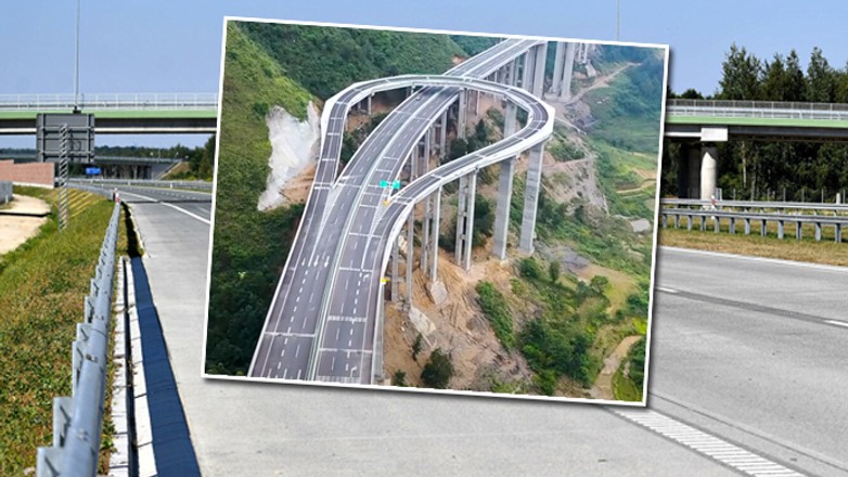 Dziwny wiadukt na autostradzie w Chinach