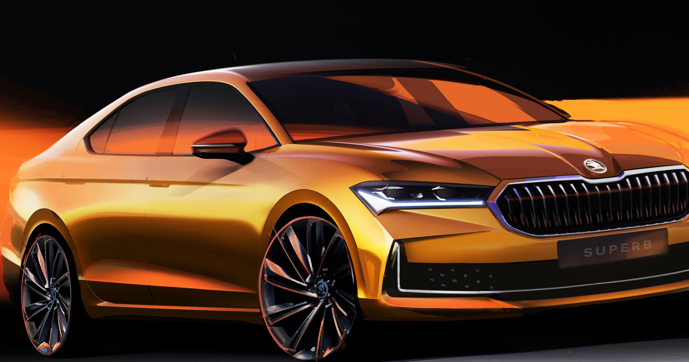 Nowa Skoda Superb na szkicach