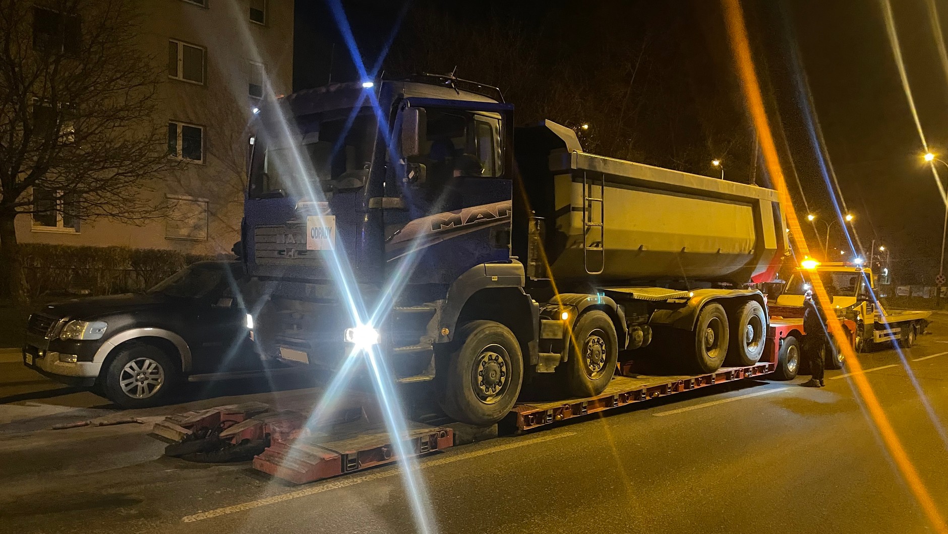 Kierowca ciężarówki nie dojechał na miejsce kontroli