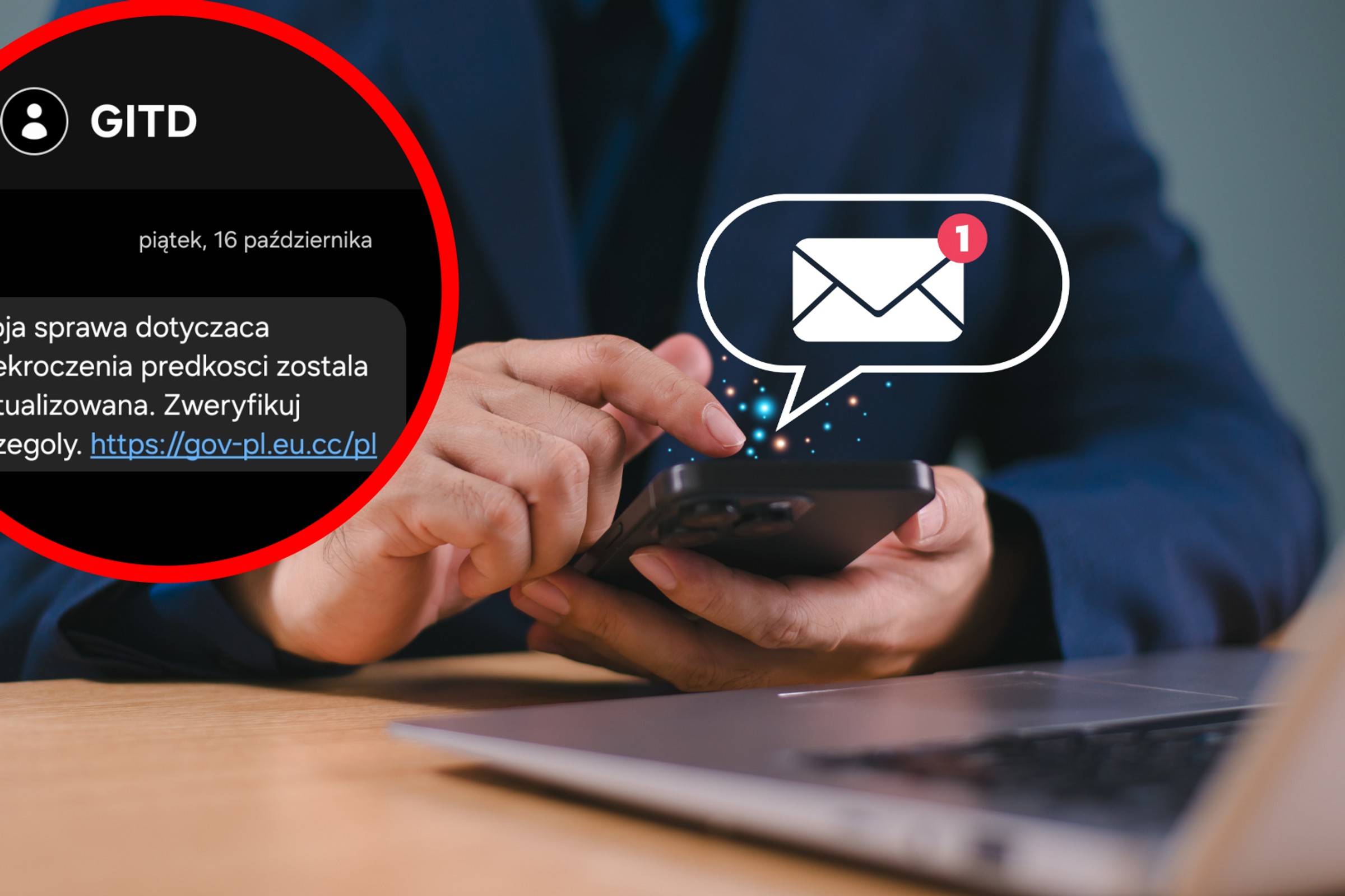 Dostałem SMS-a od "GITD". Ty też możesz, choćby jeżeli nie jechałeś za szybko. Tak wtedy zareaguj