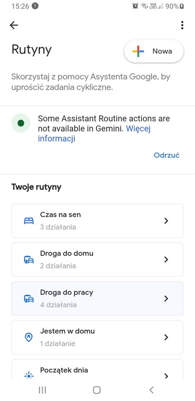 Rutyny w Asystencie Google