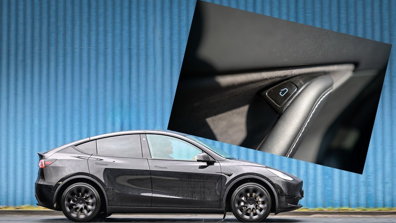 Wewnętrzna elektryczna klamka w tesli nie zadziała, jeśli doszło do usterki elektrycznej