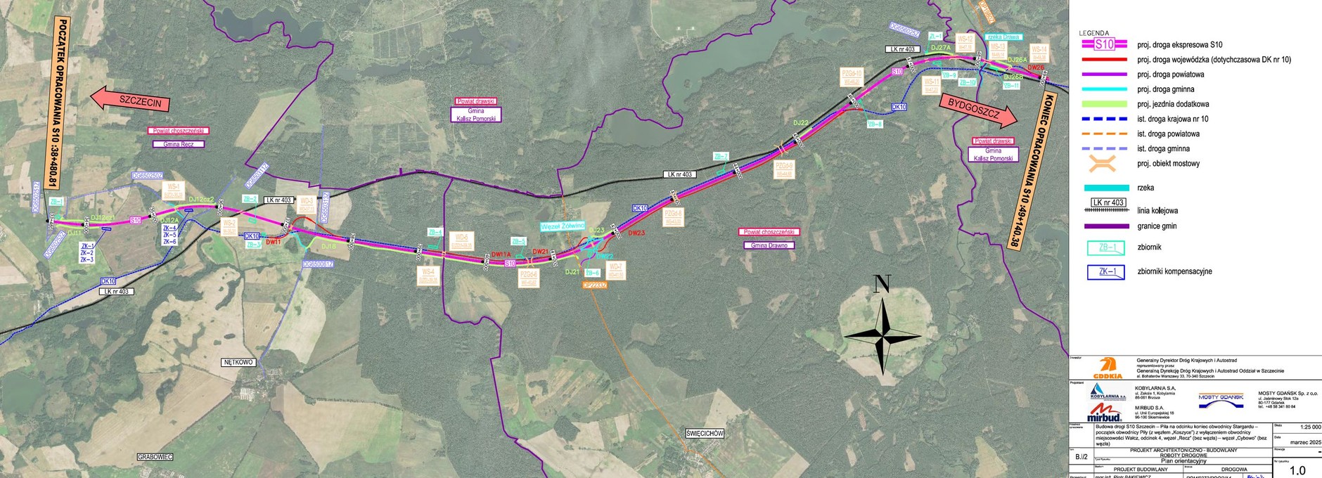 Droga S10 od Recza do Cybowa na mapie