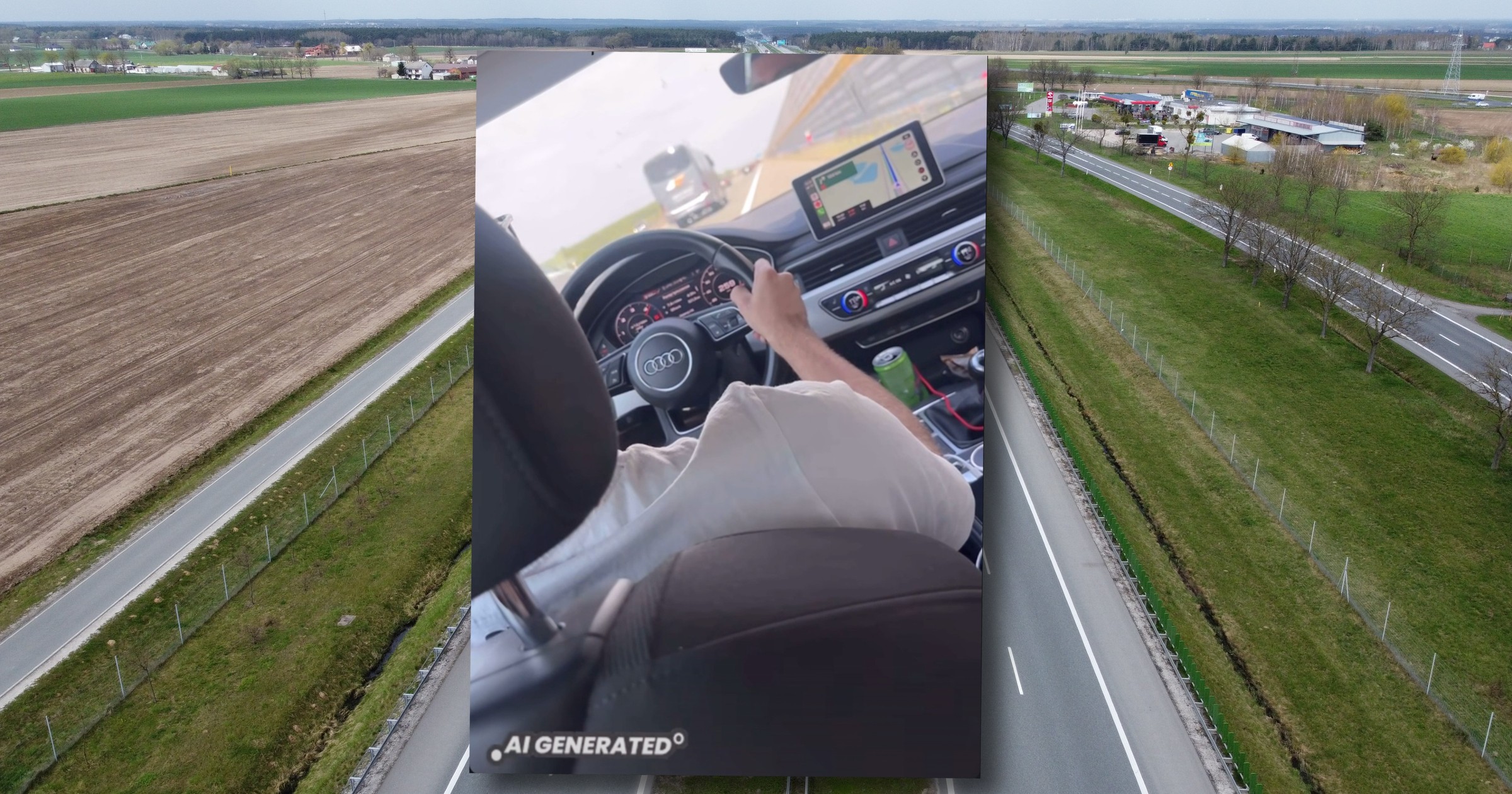 Kierowca audi pędzie autostradą A1 z prędkością niemal 260 km/h