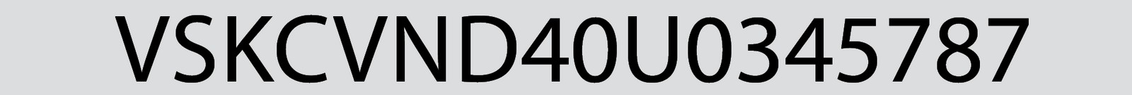 Przykładowy numer VIN