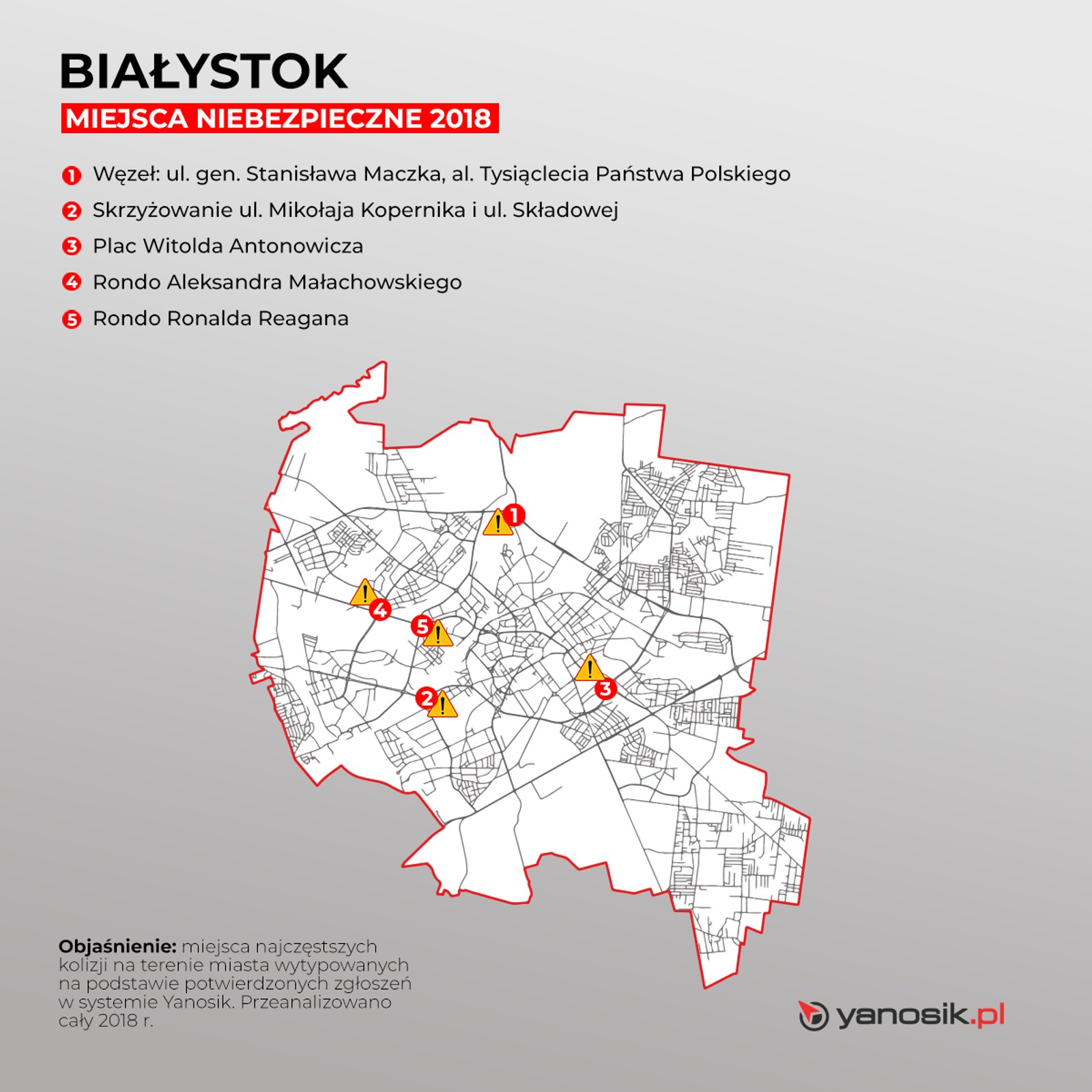 Pięć najbardziej niebezpiecznych miejsc w Białymstoku