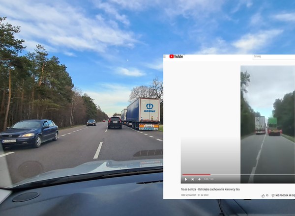 Wyścig ciężarówek na drodze. Żaden nie chciał ustąpić [WIDEO]