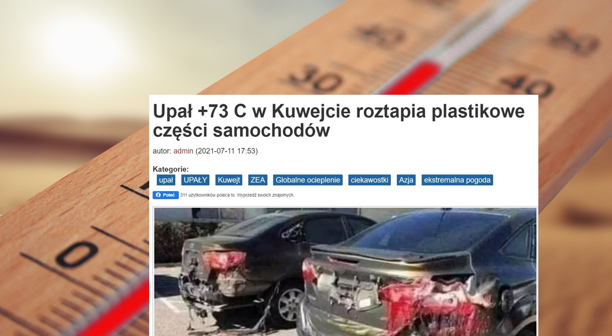 Plastikowe elementy samochodów topią się z powodu upałów? Sprawdź, dlaczego to fake news