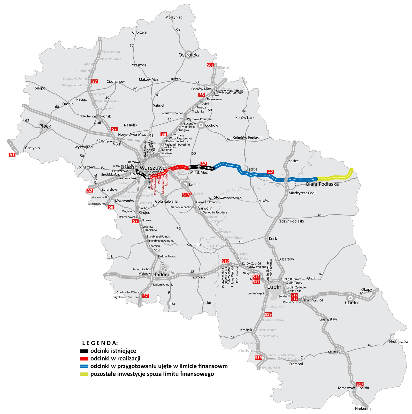 A2 i S2 mazowieckie i lubelskie