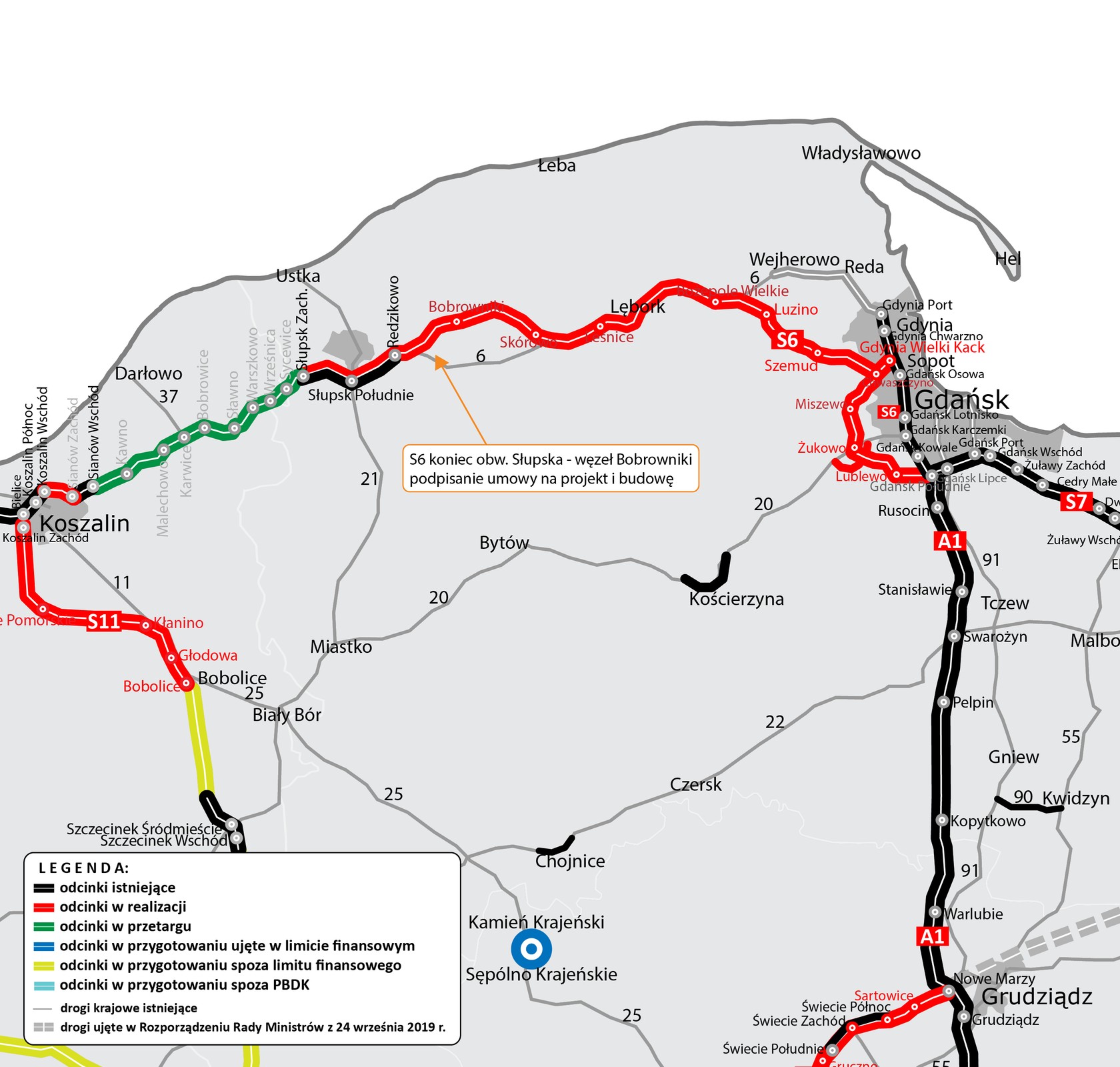 Droga S6 w woj. pomorskim