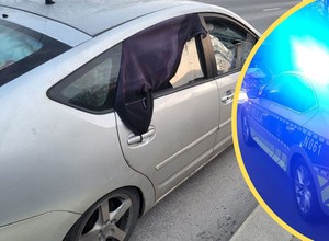 Senior bez prawa jazdy kierował "trumną na kołach". Stłuczoną szybę zastąpił bluzą