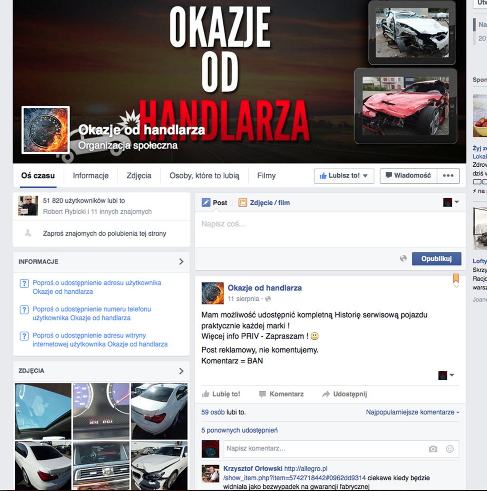 Prywatne strony i profile