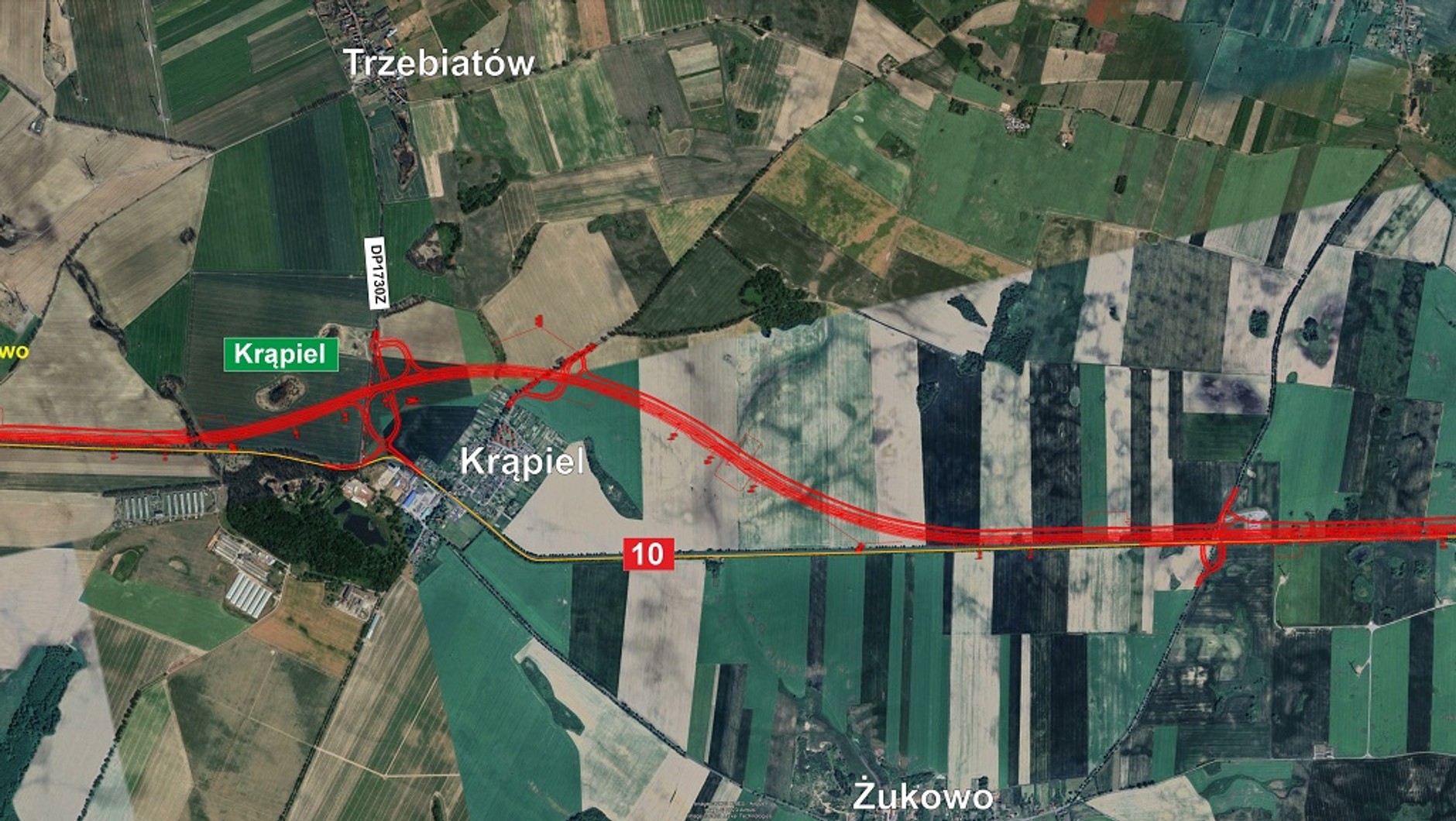 Przebieg trasy S10 ze Stargardu do Suchania